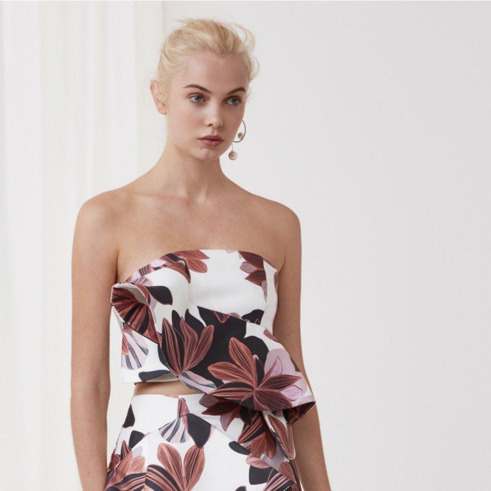 Keepsake Awake Bustier Floral Top